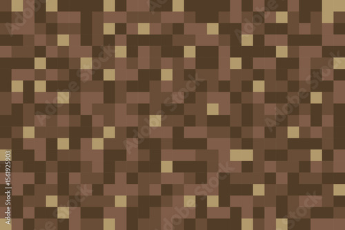 Pixelated Soil Land Background. Pixel Ground Cover, Wallpaper. Vector Illustration.