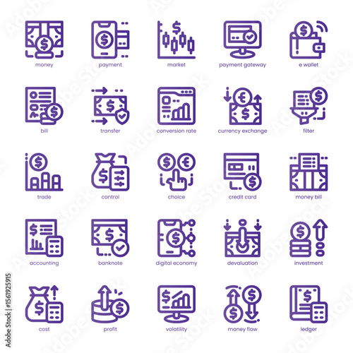 Currency Converter Icon pack for your website, mobile, presentation, and logo design. Currency Converter Icon line basic color design. Vector graphics illustration and editable stroke.