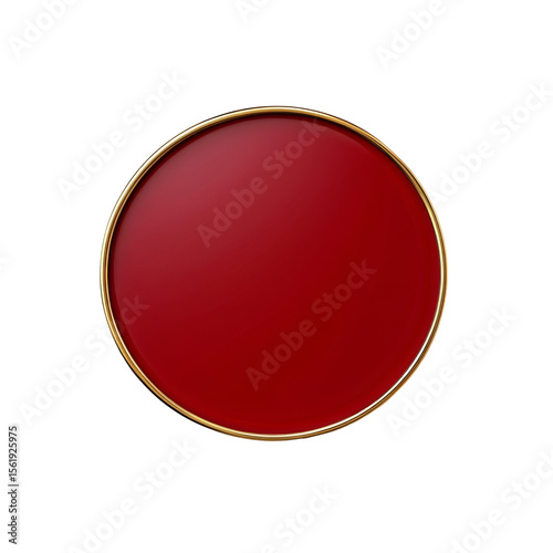 Elegant red circle with gold trim on black background