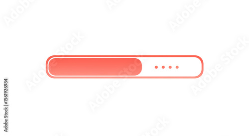 Progress bar loading animation, vector illustration, plain white background