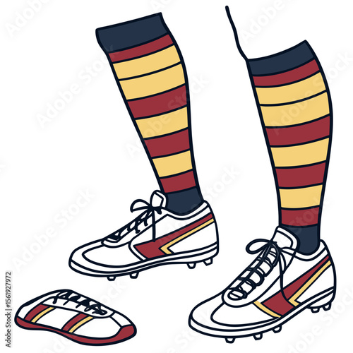 Rugby socks and boots footwear sports