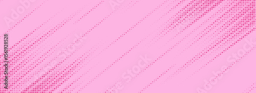 Pink halftone pattern. Retro comic gradient background. Rose pixelated dotted texture overlay. Cartoon pop art faded gradient pattern. Vector backdrop for poster, banner, advertisement