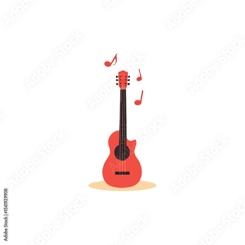 acoustic guitar isolated on white