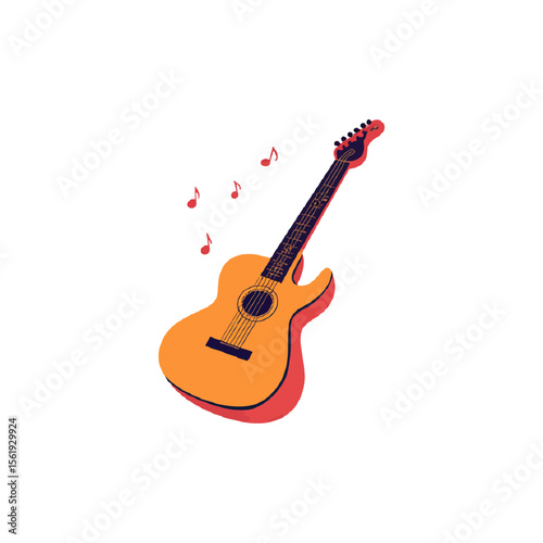 acoustic guitar isolated on white