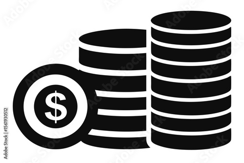 Stacks of Coins  Financial Success, Wealth, and Prosperity Icon