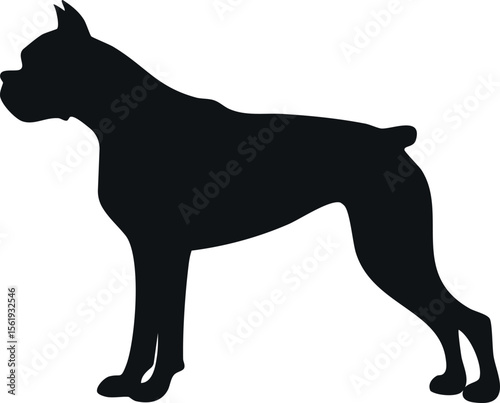 boxer dog silhouette illustration