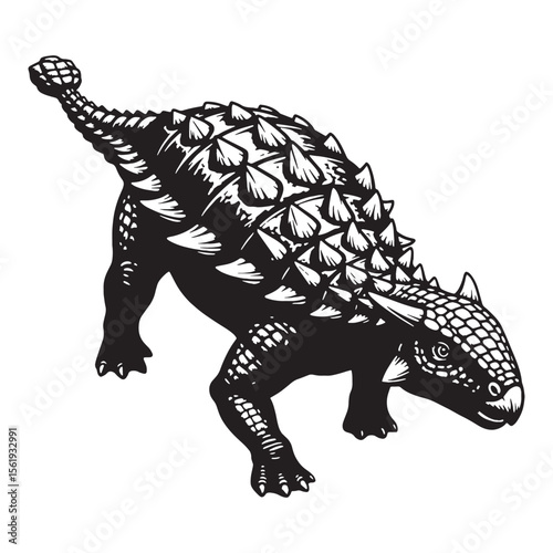Power in posture – Ankylosaurus silhouette translated into compact Ankylosaurus vector – Ankylosaurus illustration

