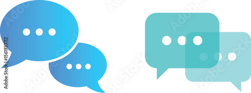 Blue chat bubbles vector illustration representing online communication and messaging
