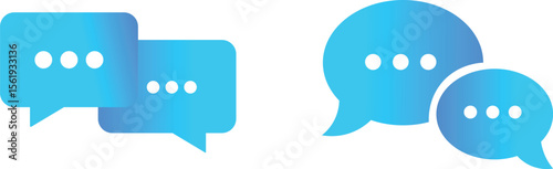Chat bubble icon vector graphic illustration in light blue gradient color.