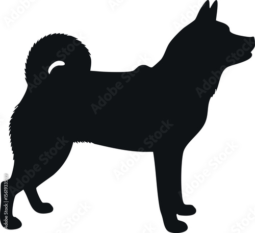 Shiba inu dog silhouette illustration