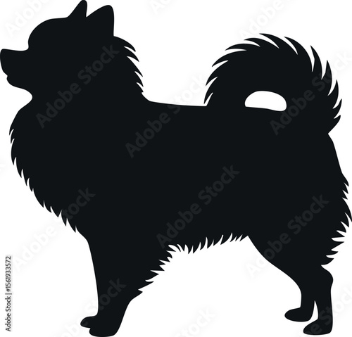 Pomeranian dog silhouette illustration