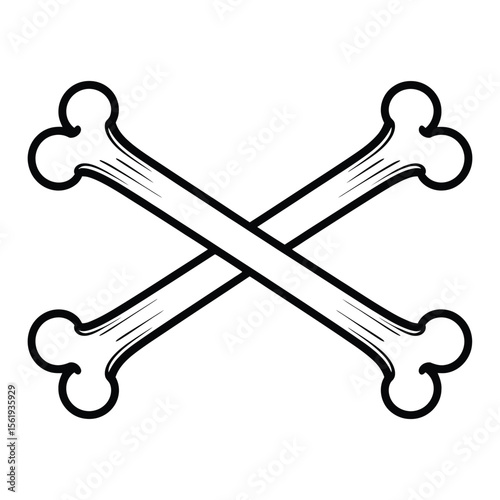 Crossbones Celebration Icon – Day of the Dead Themed Line Art

