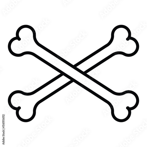 Elegant Day of the Dead Crossbones Icon – Line Style Decoration

