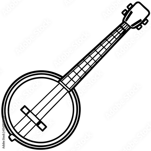 Banjo line art vector