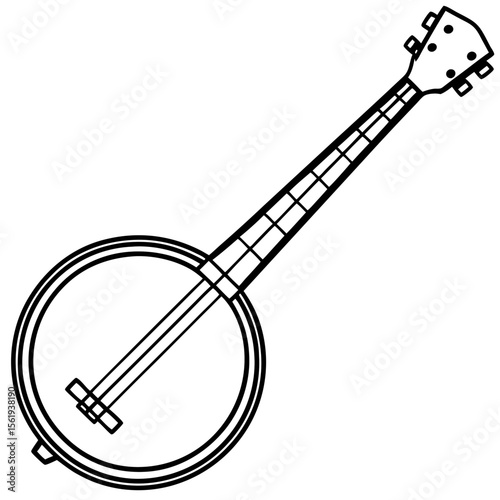 Banjo line art vector