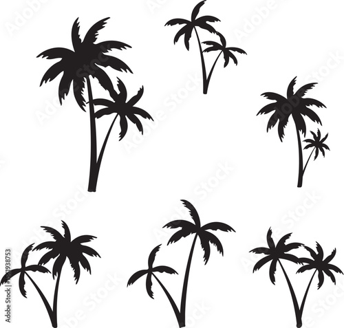 set of palm trees