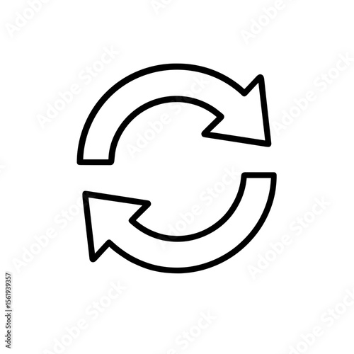 Outline icon of synchronization arrows – smart device update or refresh symbol