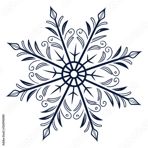 Beautiful Ornamental Snowflake Design for Winter Season Decoration and Festive Holidays