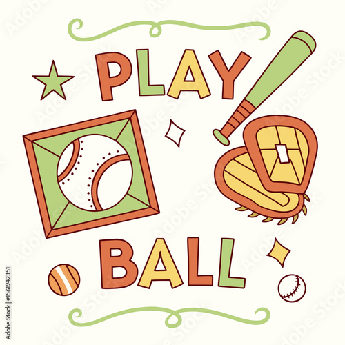 Play Ball Baseball Fun Sports Game Day Celebration