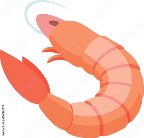 detailed digital art illustration, large shrimp, dark blue outline, intricate details, realistic anatomy, vibrant colors, textured surface, dynamic pose, sharp focus, cinematic lighting
