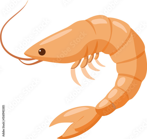 detailed digital art illustration, large shrimp, dark blue outline, intricate details, realistic anatomy, vibrant colors, textured surface, dynamic pose, sharp focus, cinematic lighting
