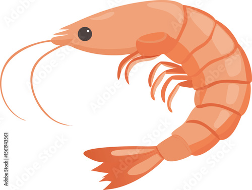 detailed digital art illustration, large shrimp, dark blue outline, intricate details, realistic anatomy, vibrant colors, textured surface, dynamic pose, sharp focus, cinematic lighting
