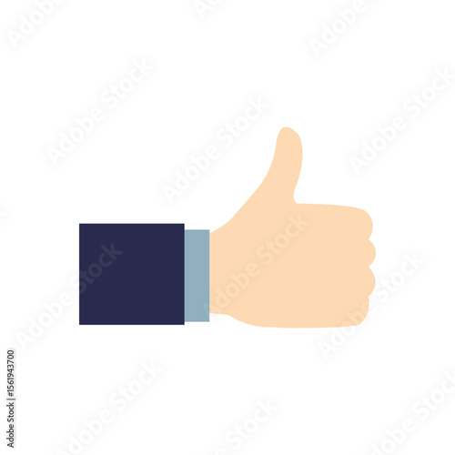 Vector illustration of a hand giving a thumbs up, symbolizing approval, positivity, or agreement. Clean and simple flat design, ideal for social media, icons, or digital communication.
