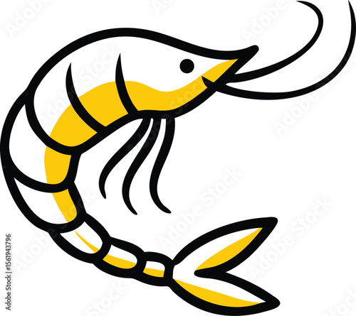 detailed digital art illustration, large shrimp, dark blue outline, intricate details, realistic anatomy, vibrant colors, textured surface, dynamic pose, sharp focus, cinematic lighting
