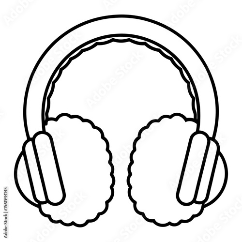 Ear Muffs line art vector