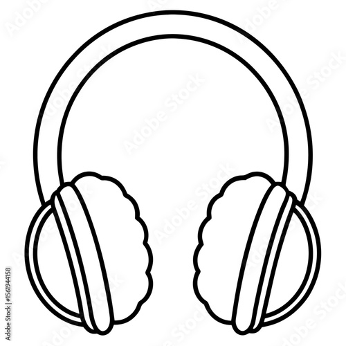 Ear Muffs line art vector