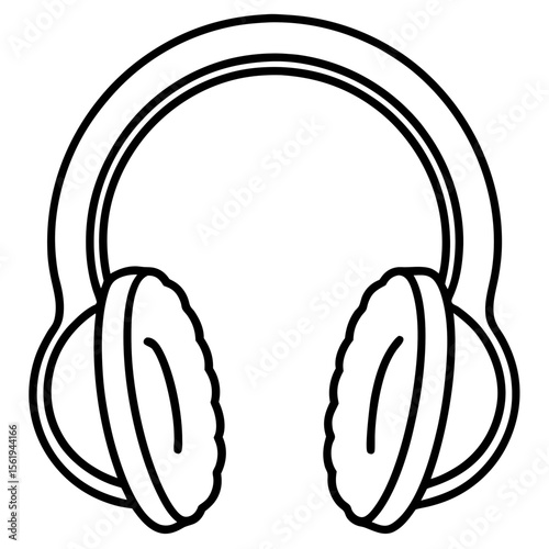 Ear Muffs line art vector
