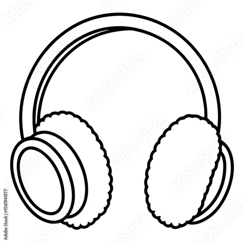 Ear Muffs line art vector