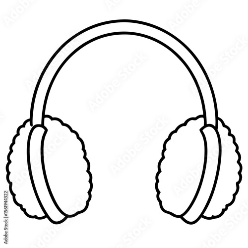 Ear Muffs line art vector