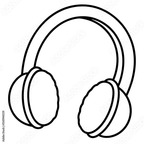 Ear Muffs line art vector