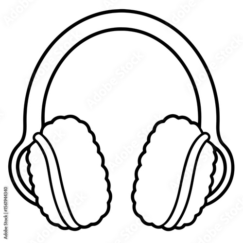 Ear Muffs line art vector