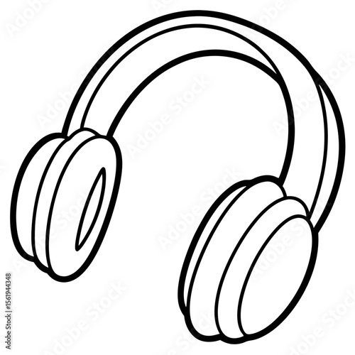 Ear Muffs line art vector