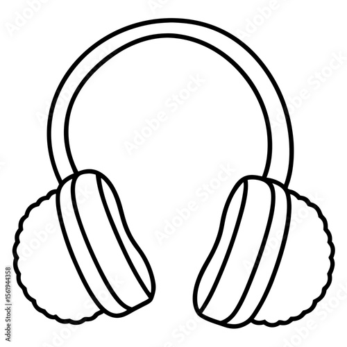 Ear Muffs line art vector