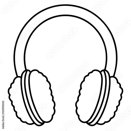Ear Muffs line art vector