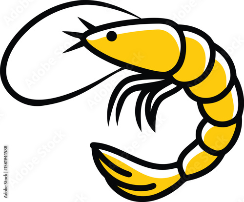 detailed digital art illustration, large shrimp, dark blue outline, intricate details, realistic anatomy, vibrant colors, textured surface, dynamic pose, sharp focus, cinematic lighting
