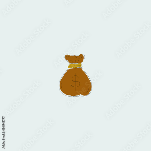 Bag of Money icon logo flat vector design