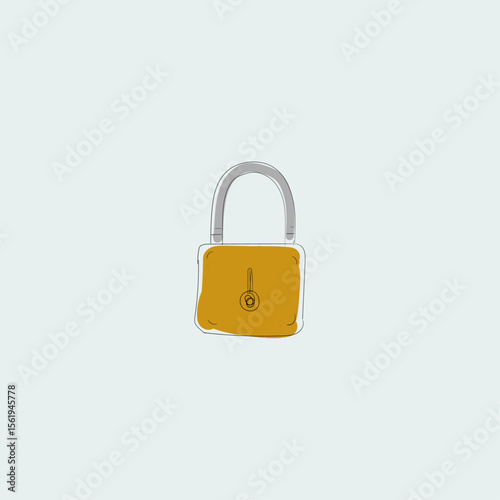 Padlock icon logo flat vector design