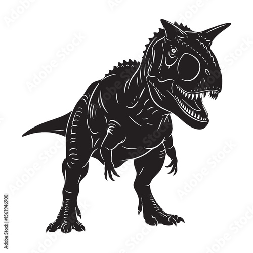 A dinosaur built for speed – Carnotaurus silhouette turned into minimal Carnotaurus vector – Carnotaurus illustration

