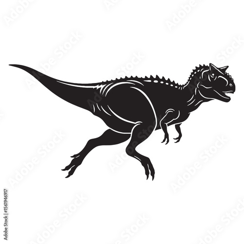The horned shadow of South America – Carnotaurus silhouette with dynamic Carnotaurus vector – Carnotaurus illustration

