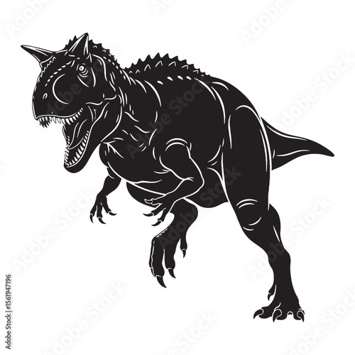 Striking horns and speed combined – Carnotaurus silhouette in refined Carnotaurus vector – Carnotaurus illustration

