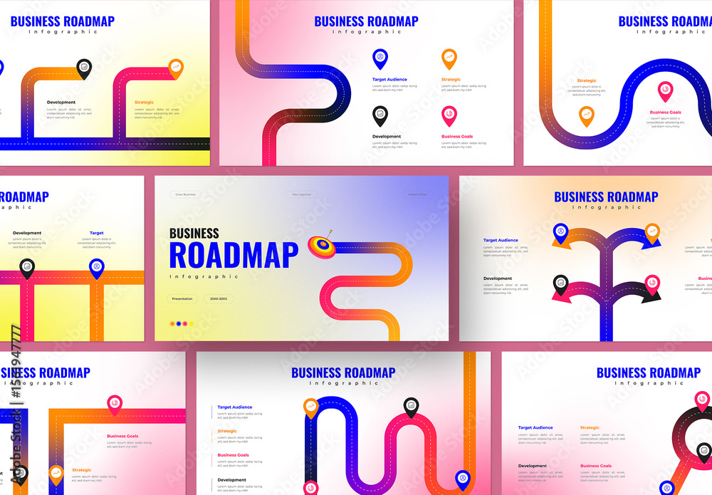 Modern Business Strategy Roadmap Infographic Presentation Template ...