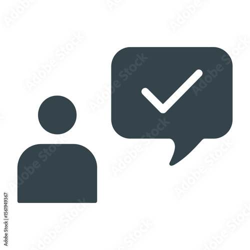 Modern Glyph Icon – Customer Experience with Speech Symbol

