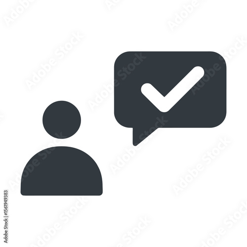 Customer Experience Icon – Speech Symbol in Editable Glyph Style

