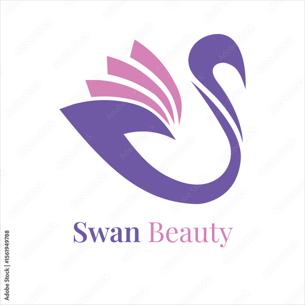 Fototapeta premium Swan Beauty care logo used for hair salon, treatment, spa, boutique ,beauty and others logo template, business, skincare.