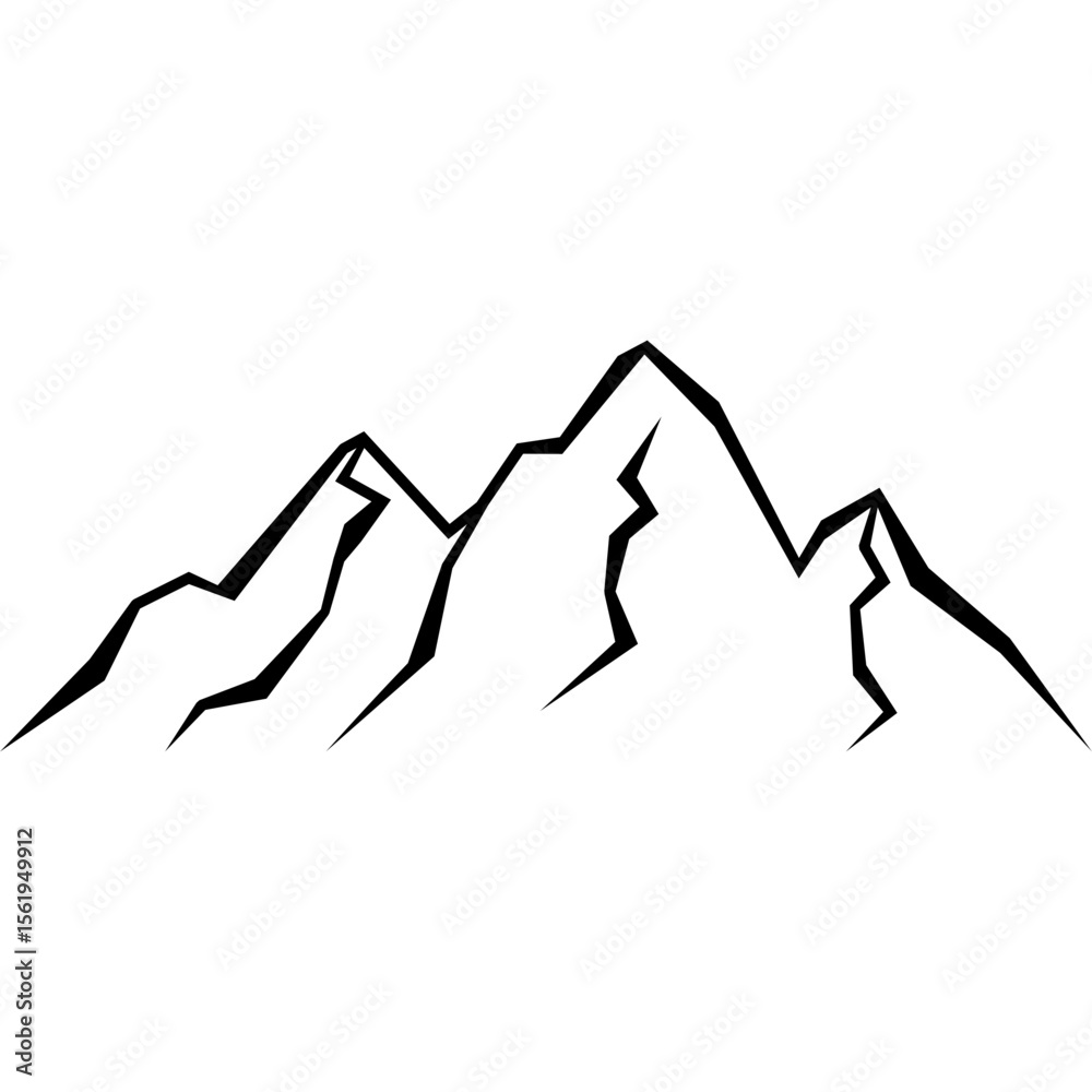 Fototapeta premium Mountain Silhouette Illustration