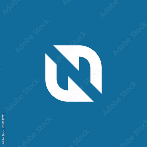 Negative Space Initial Letter N Logo design vector template